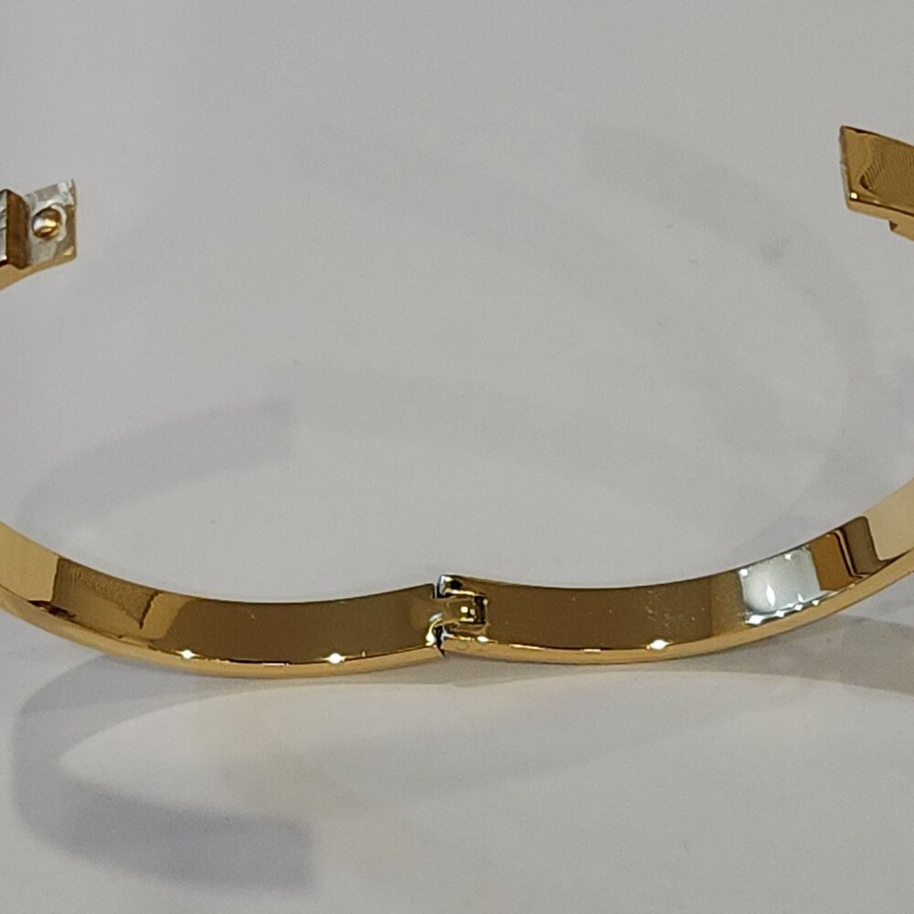 Monogramed Top Label Inspired Clasp Bracelet With Black Enamel Inlay. NWOT - Picture 4 of 4